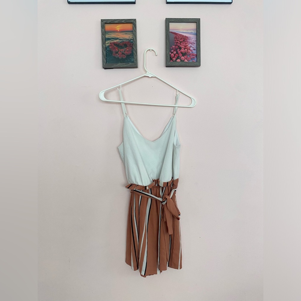 Lily Rose romper - white, mauve, and black - size XS